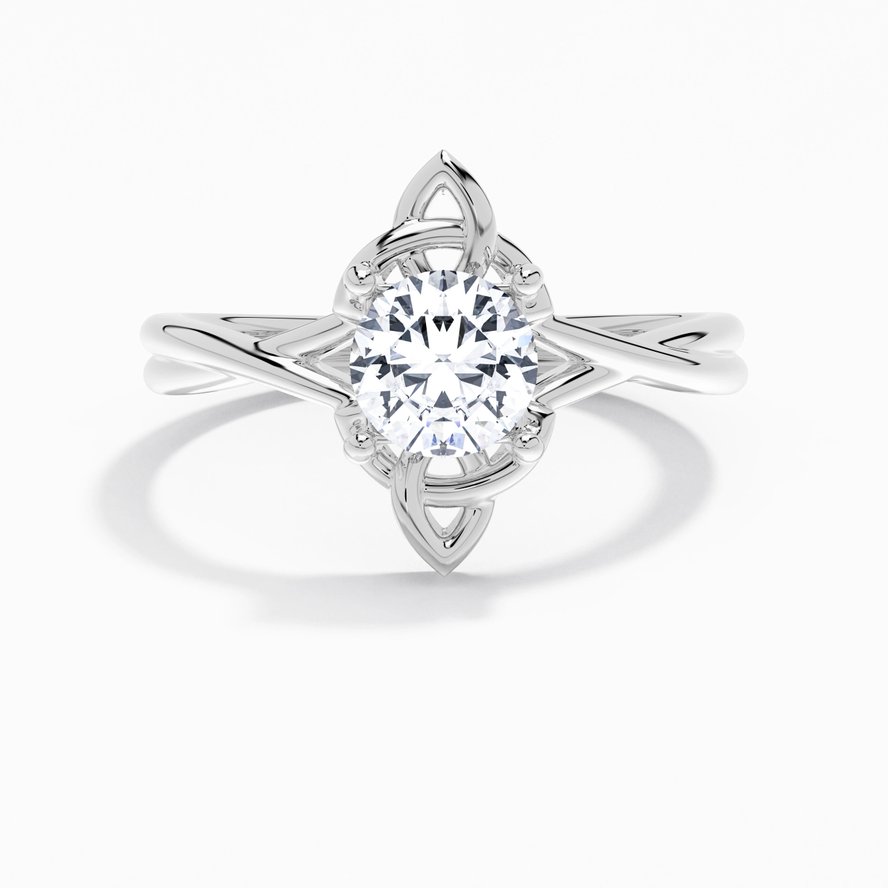 Celtic Knot Solitaire Engagement Ring 1.00ct Moissanite