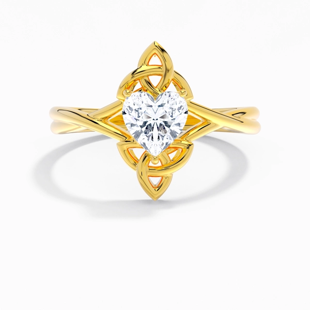 1.00ct Cœur Bague de fiançailles Argent sterling 925 Solitaire Noeud celtique Rétro Unique Tourner VANCARO Logo Image