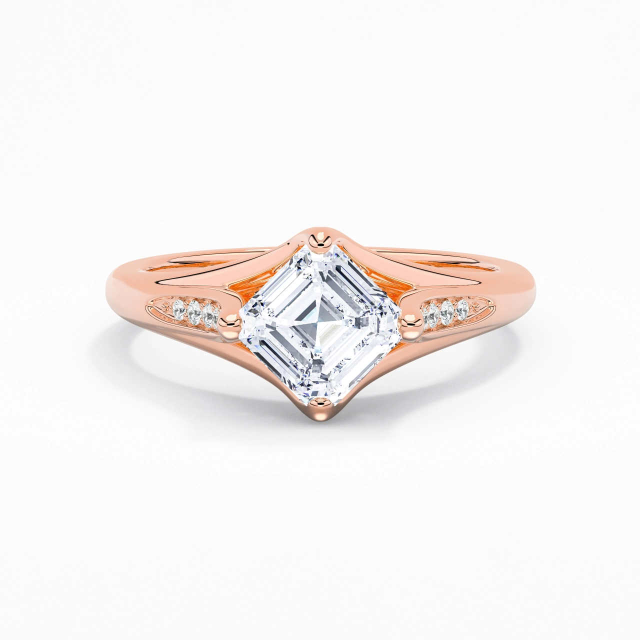 1.50ct Moissanite Engagement Ring 18K Rose Gold