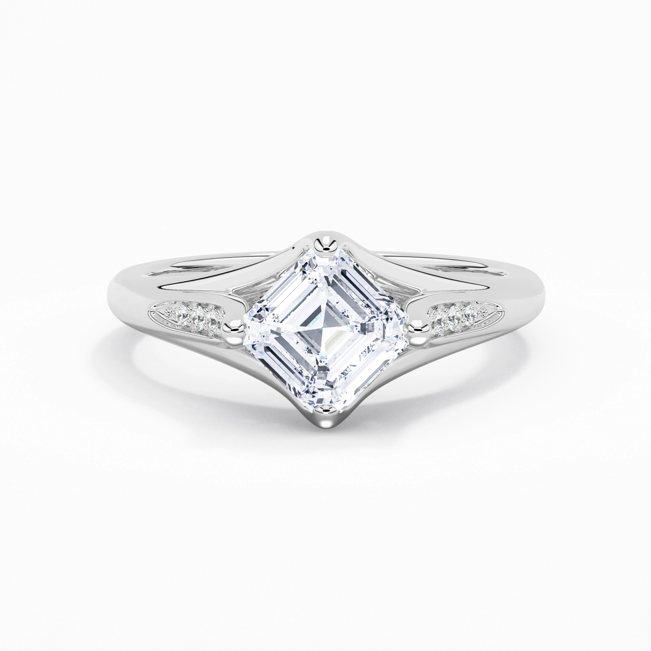 1.50ct Moissanite Engagement Ring 14K White Gold