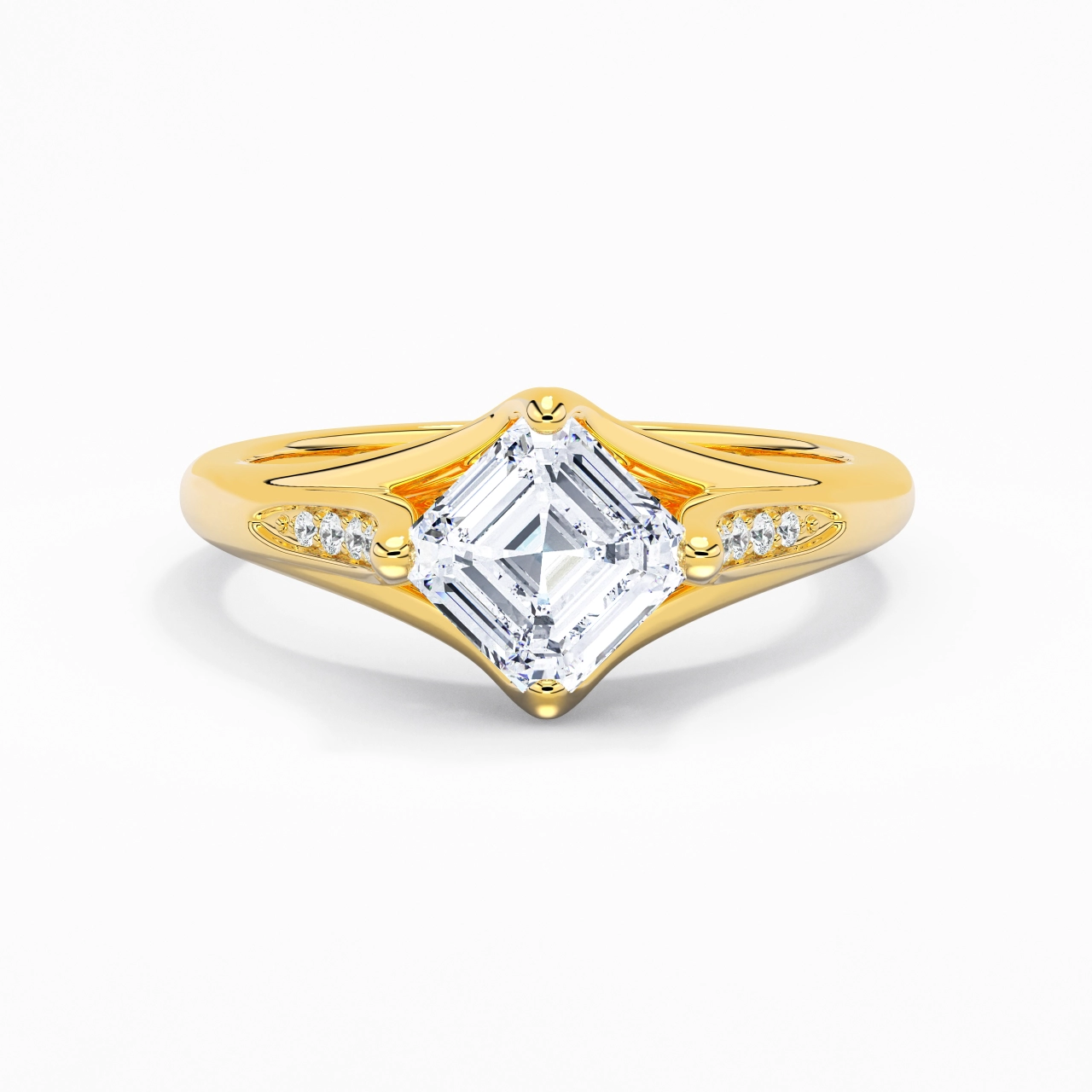 1.50ct Moissanite Engagement Ring 14K Gold