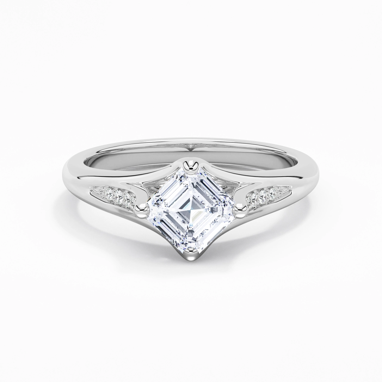 1.00ct Moissanite Bague de fiançailles Or blanc 14 carats