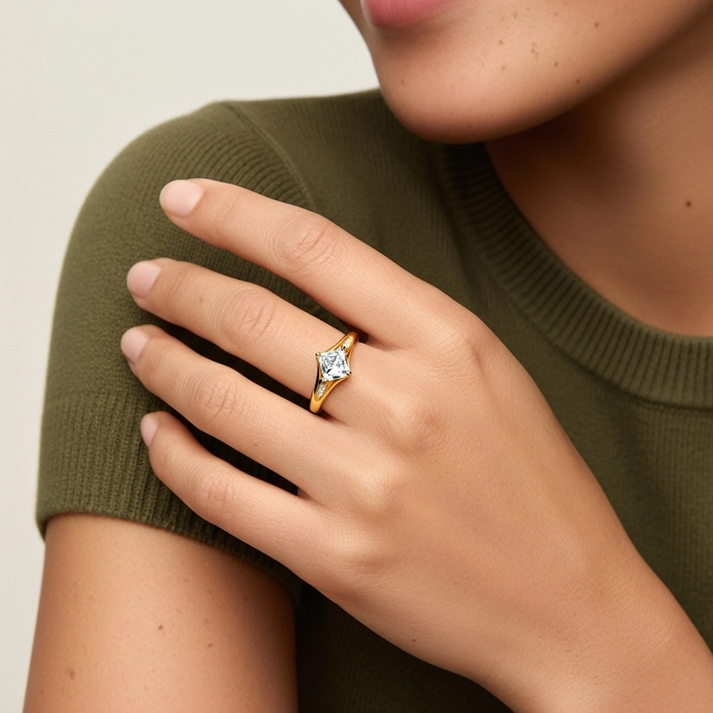 1.00ct Moissanite Bague de fiançailles Or 18 carats