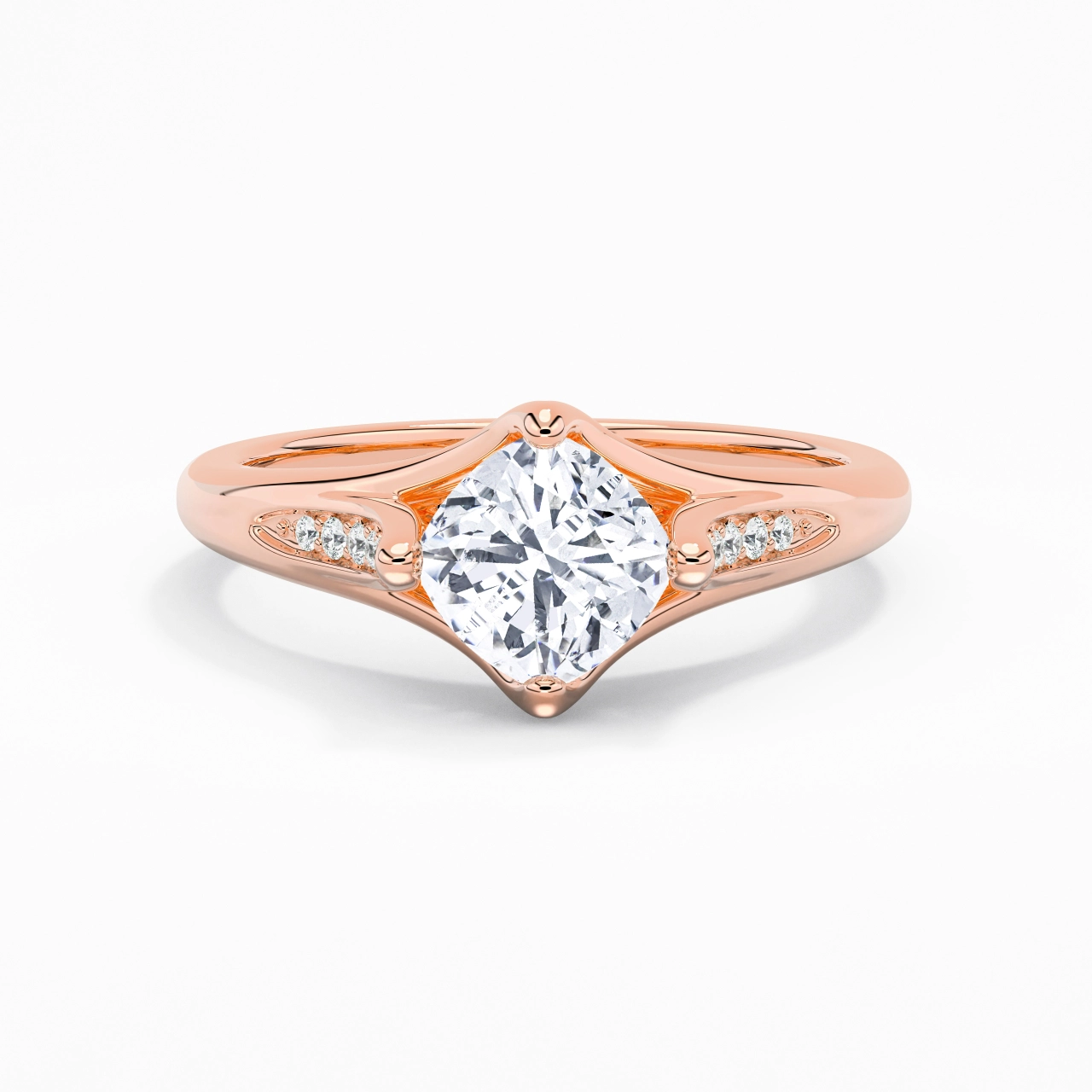 1.50ct Moissanite Engagement Ring 18K Rose Gold