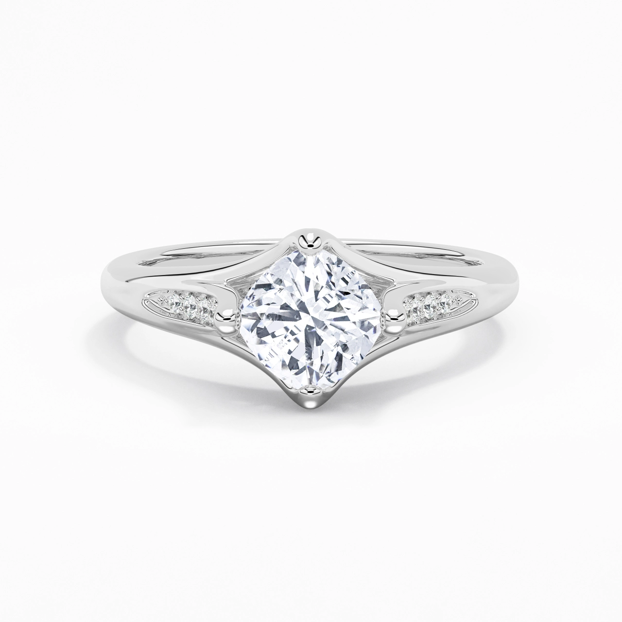 1.50ct Moissanite Engagement Ring 14K White Gold