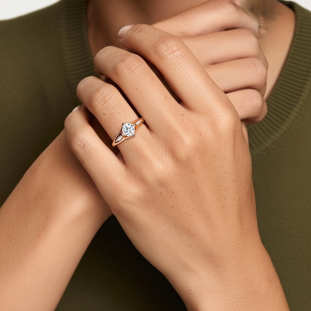 1.50ct Moissanite Engagement Ring 18K Rose Gold