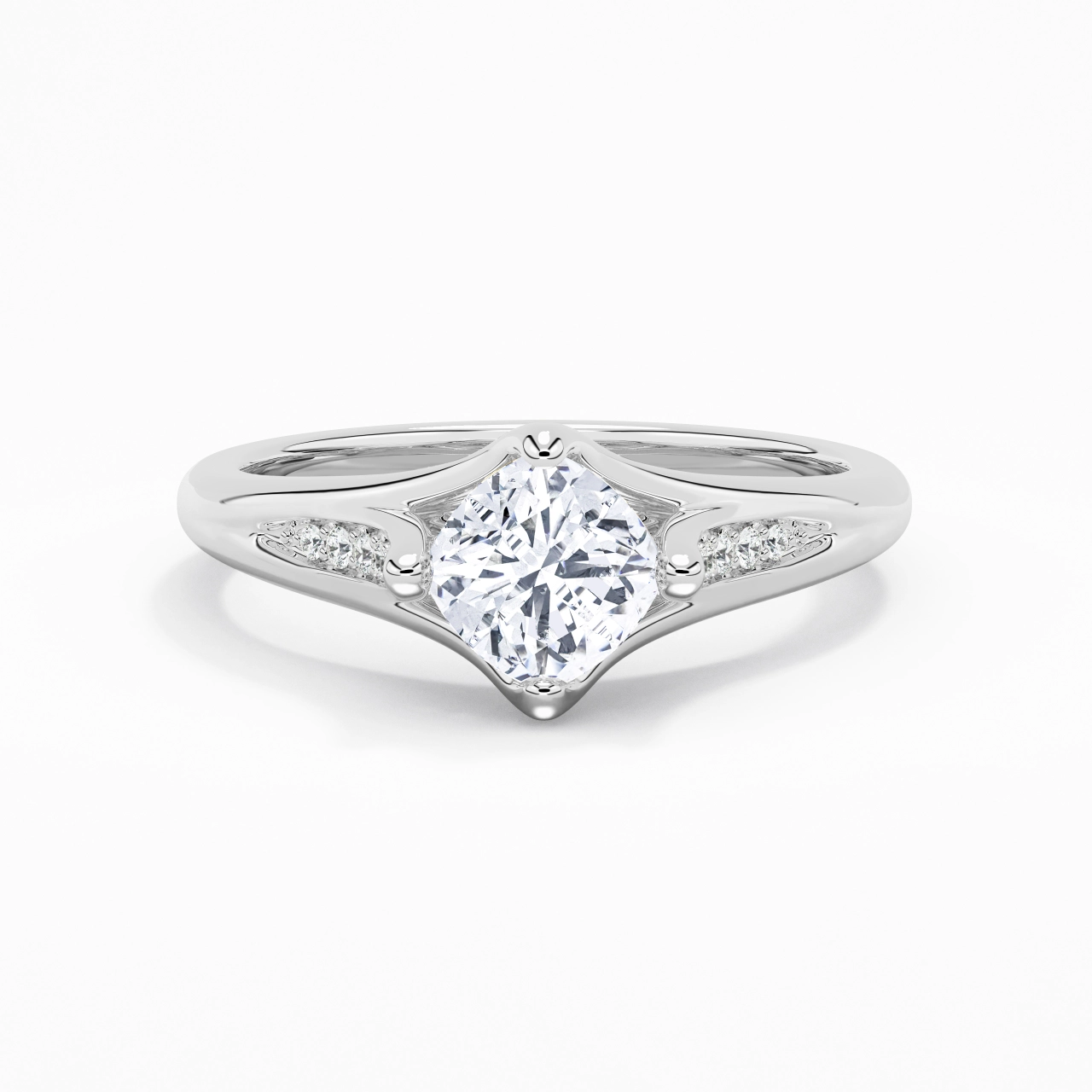 1.00ct Moissanite Bague de fiançailles Or blanc 18 carats