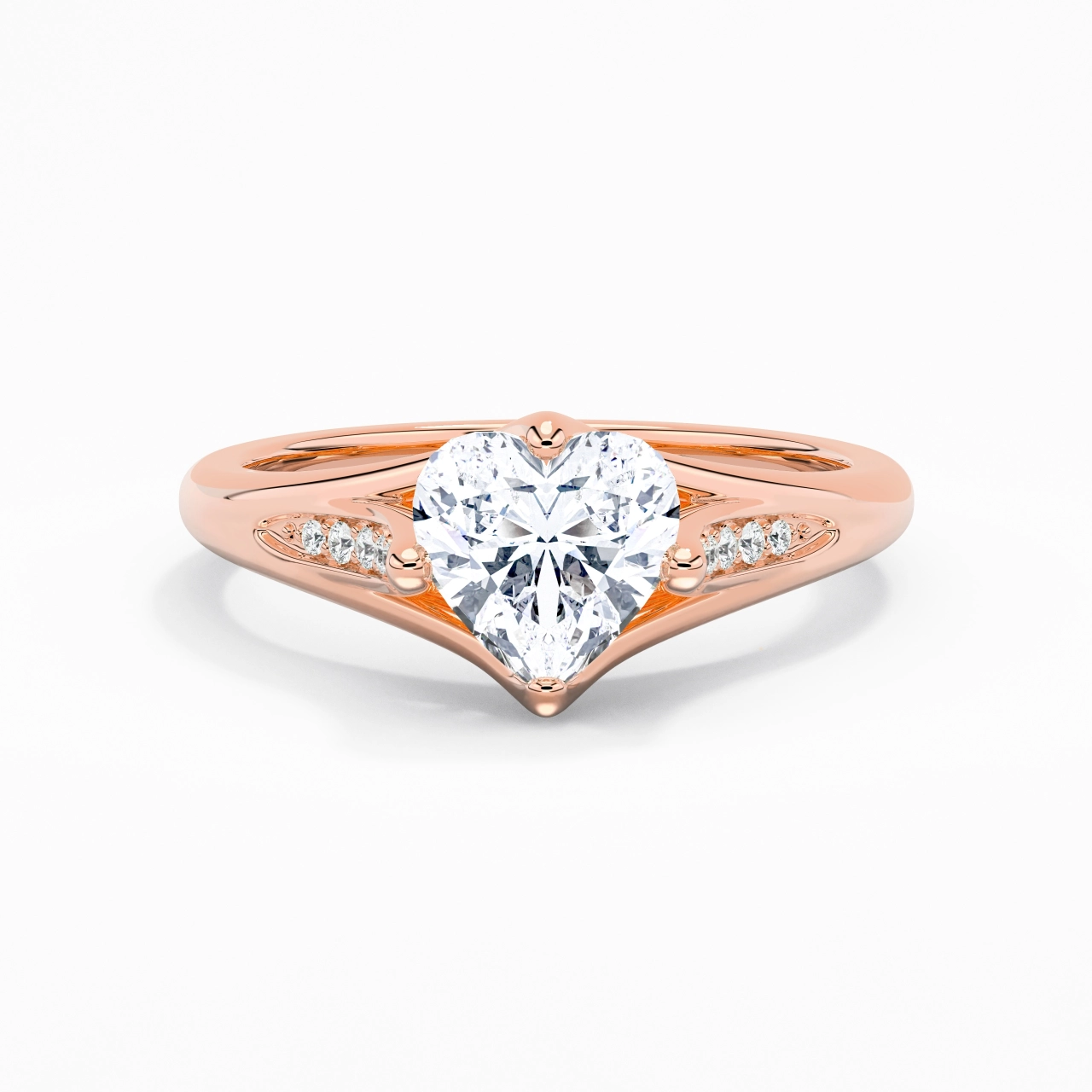 1.50ct Moissanite Engagement Ring 14K Rose Gold