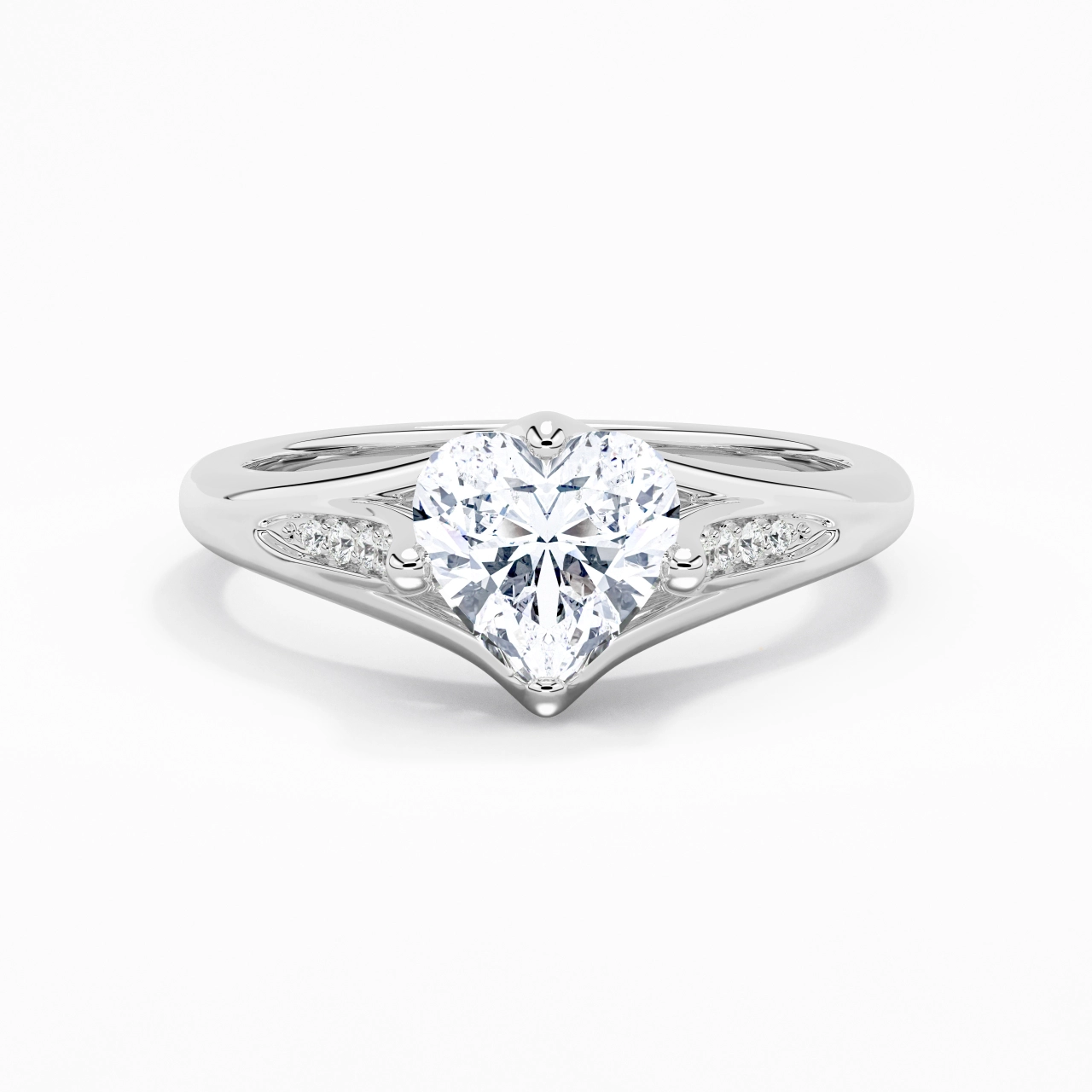 1.50ct Moissanite Engagement Ring 14K White Gold