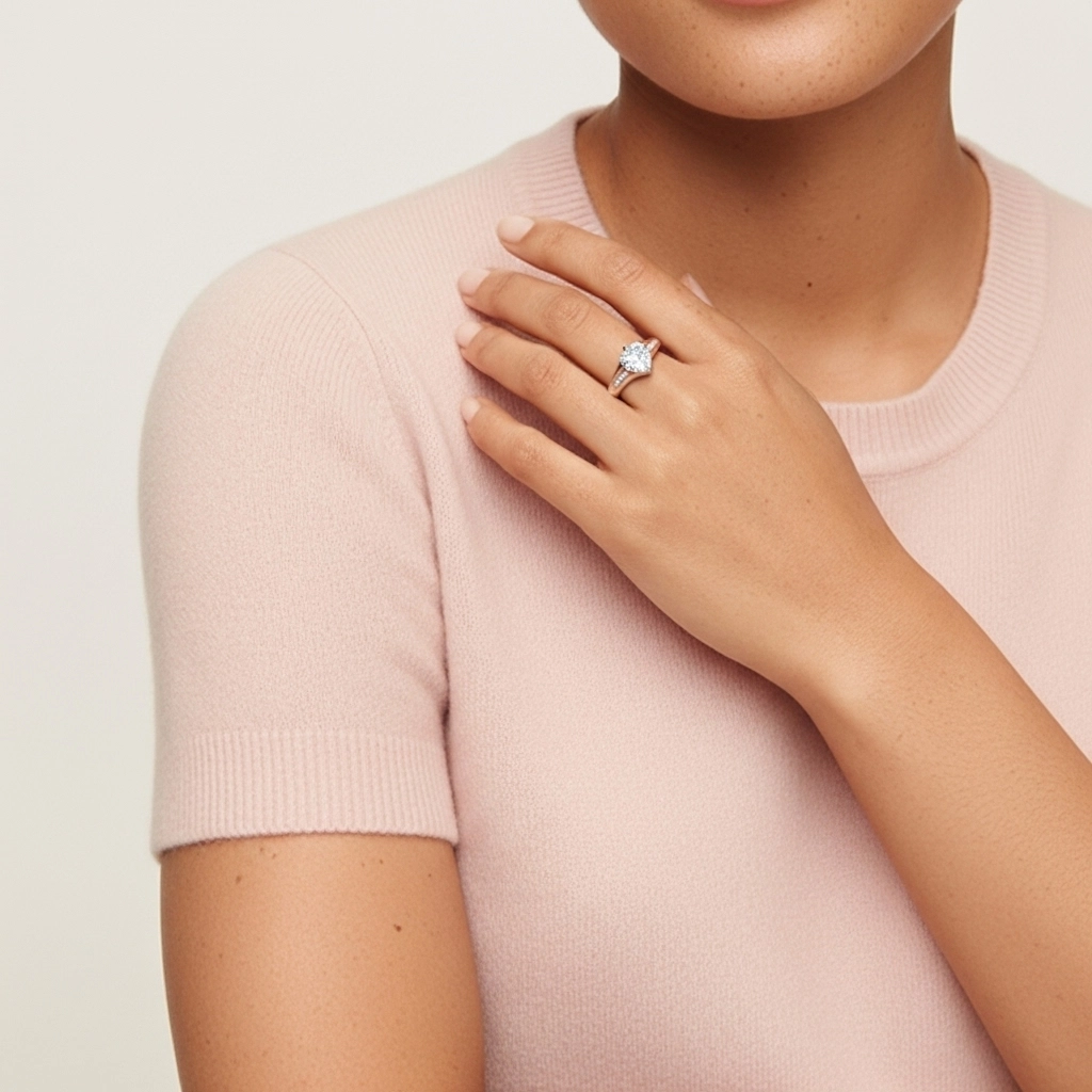 2.00ct Moissanite Engagement Ring 18K Rose Gold