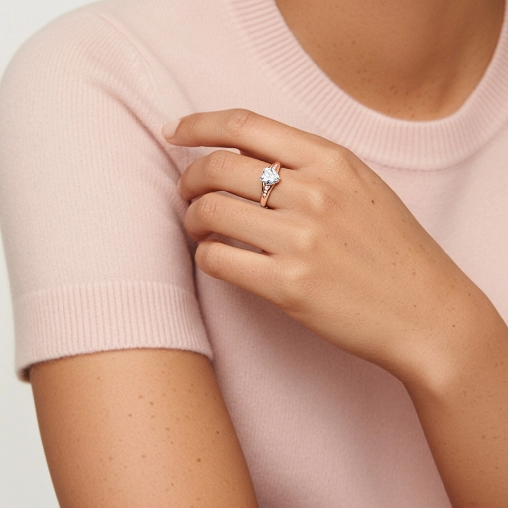 2.00ct Moissanite Engagement Ring 18K Rose Gold