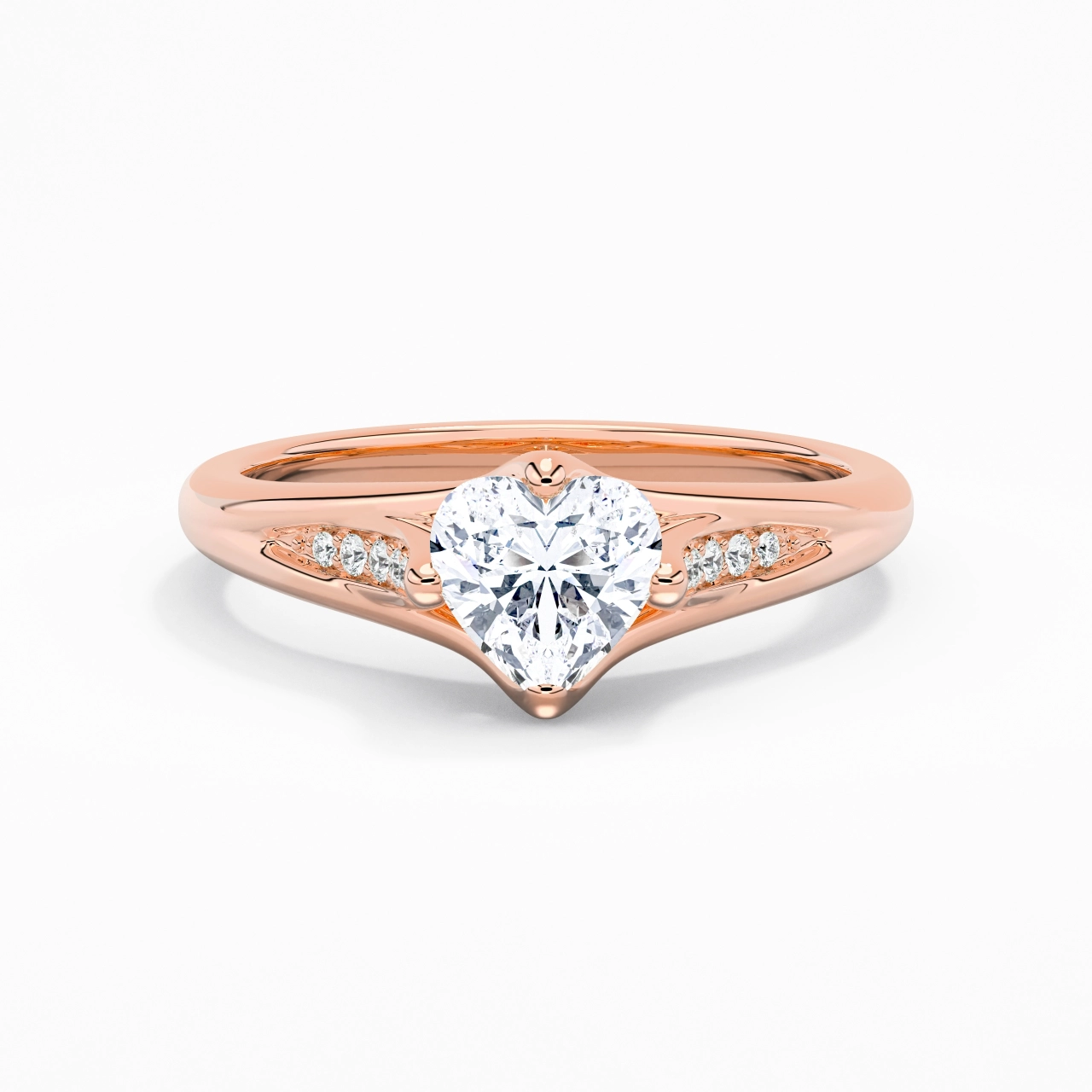 1.00ct Moissanite Engagement Ring 14K Rose Gold