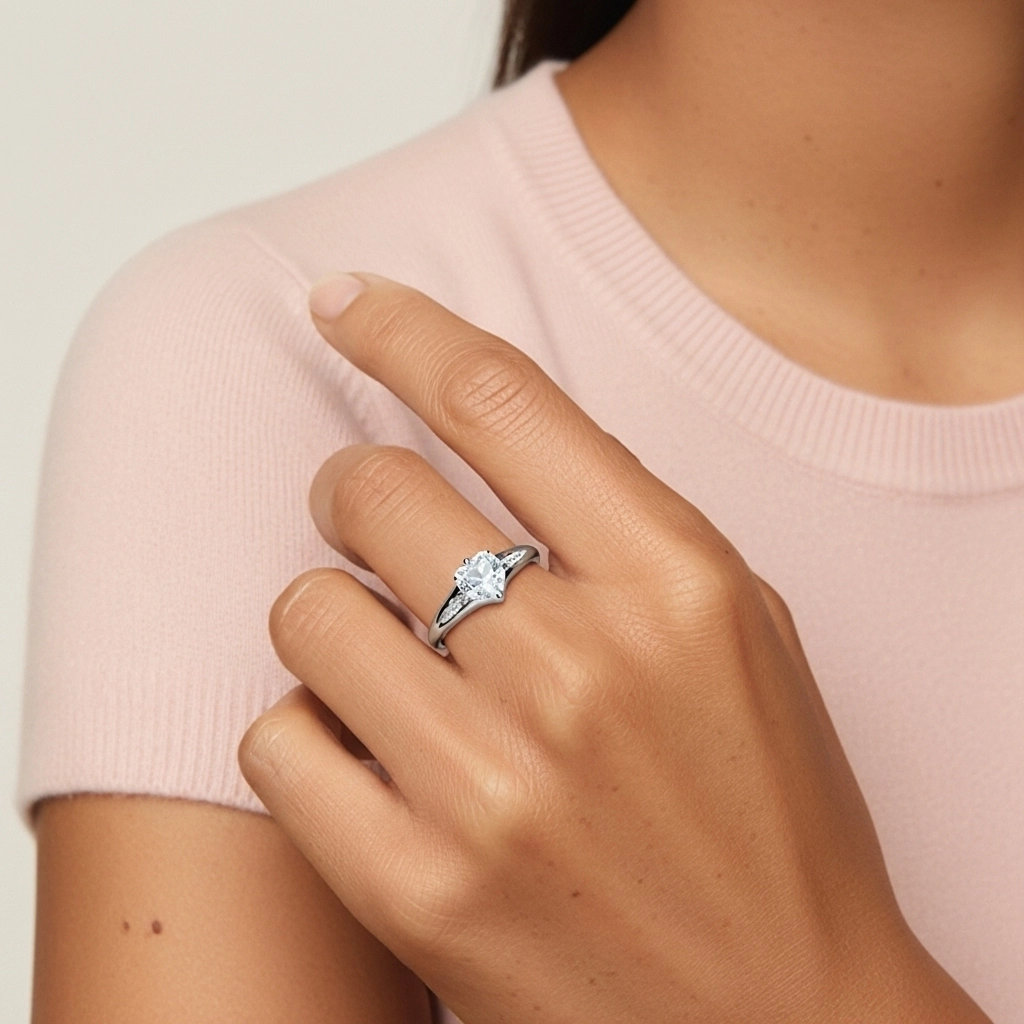 2.00ct Moissanite Bague de fiançailles Or blanc 18 carats