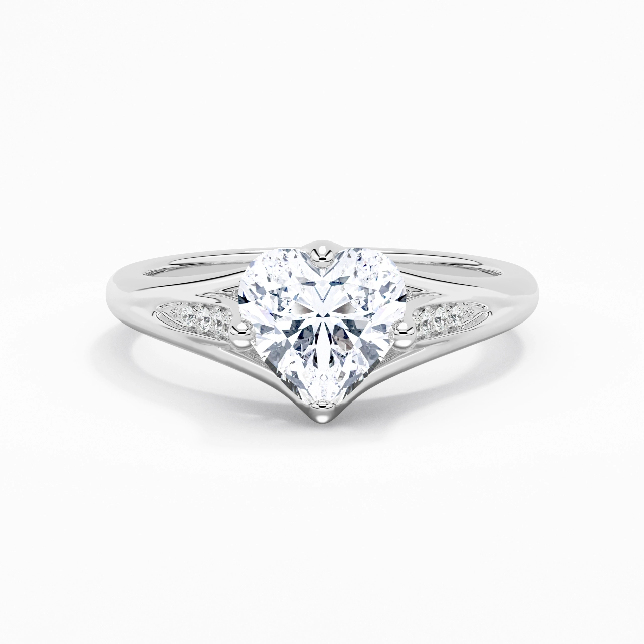 2.00ct Moissanite Engagement Ring 14K White Gold