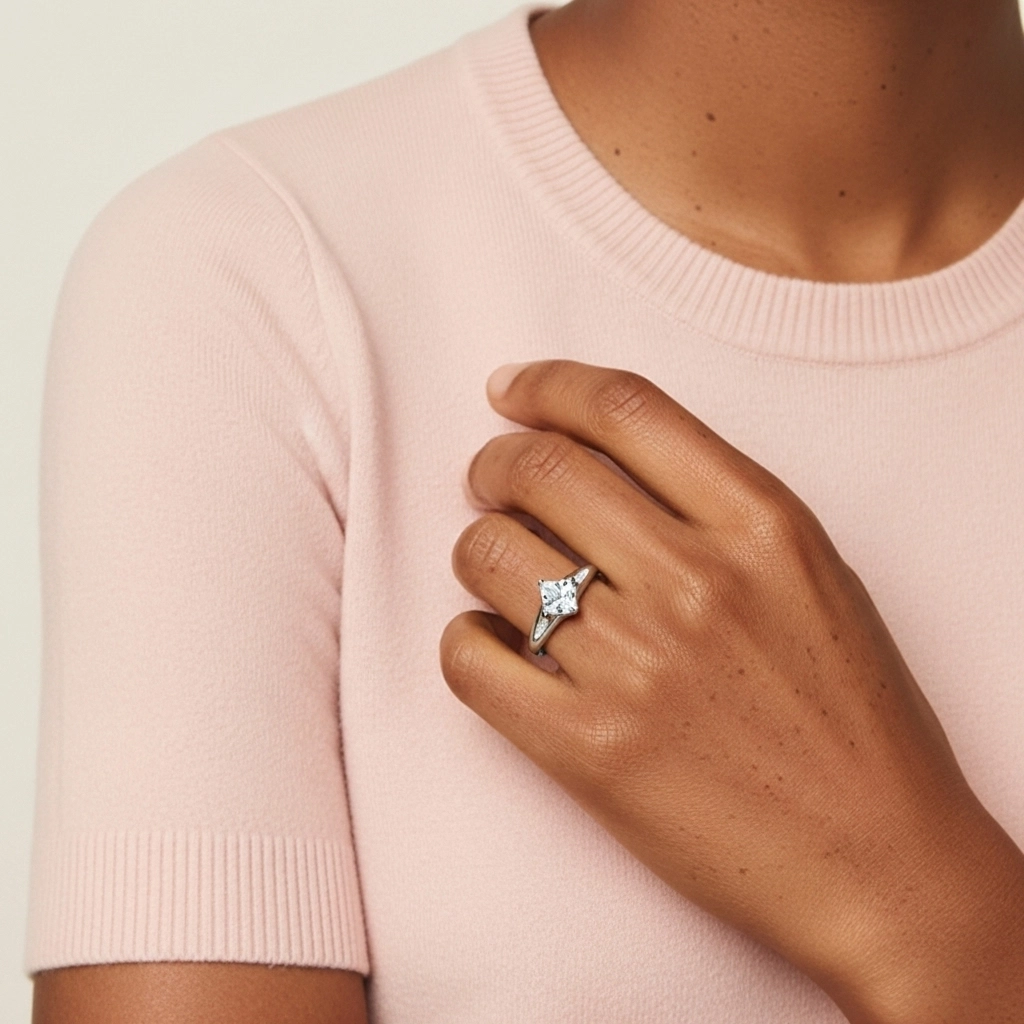 2.00ct Moissanite Bague de fiançailles Platine