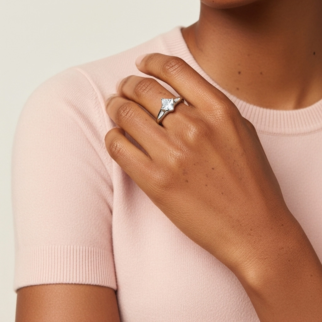 2.00ct Moissanite Bague de fiançailles Platine