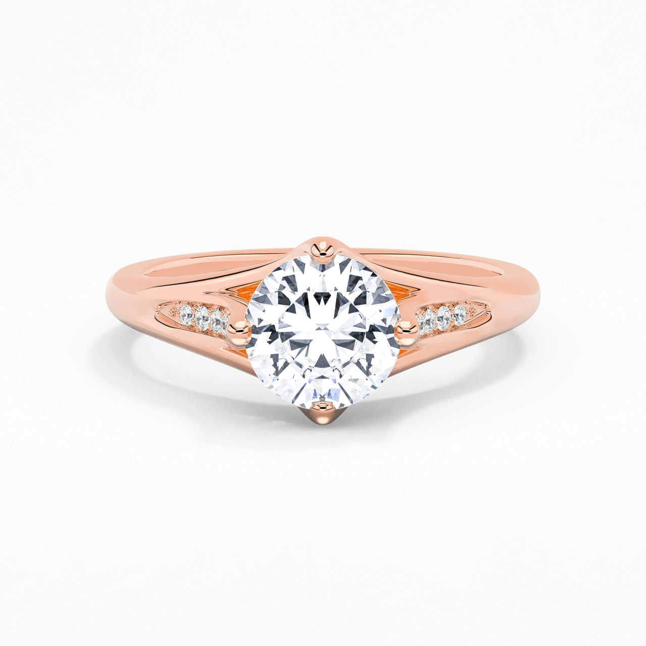 1.50ct Moissanite Bague de fiançailles Or rose 14 carats