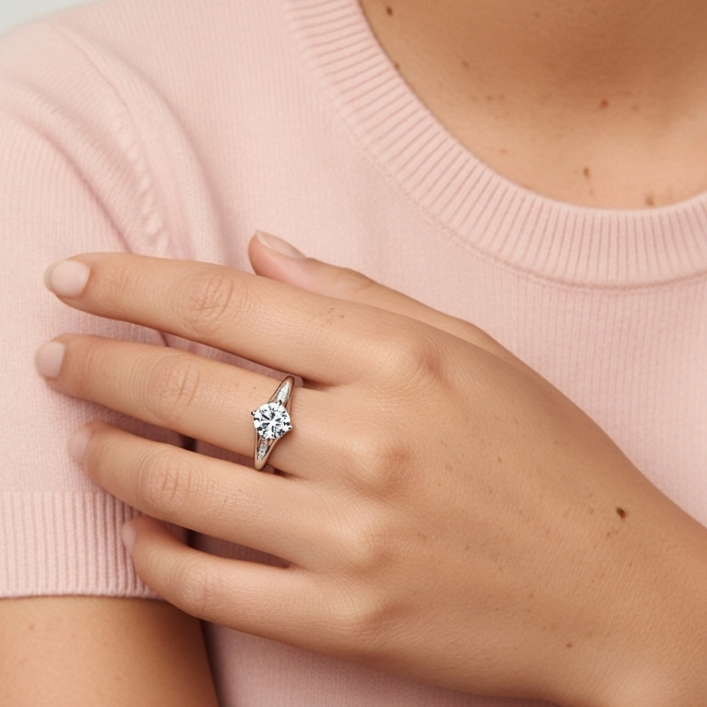 2.00ct Moissanite Engagement Ring Platinum