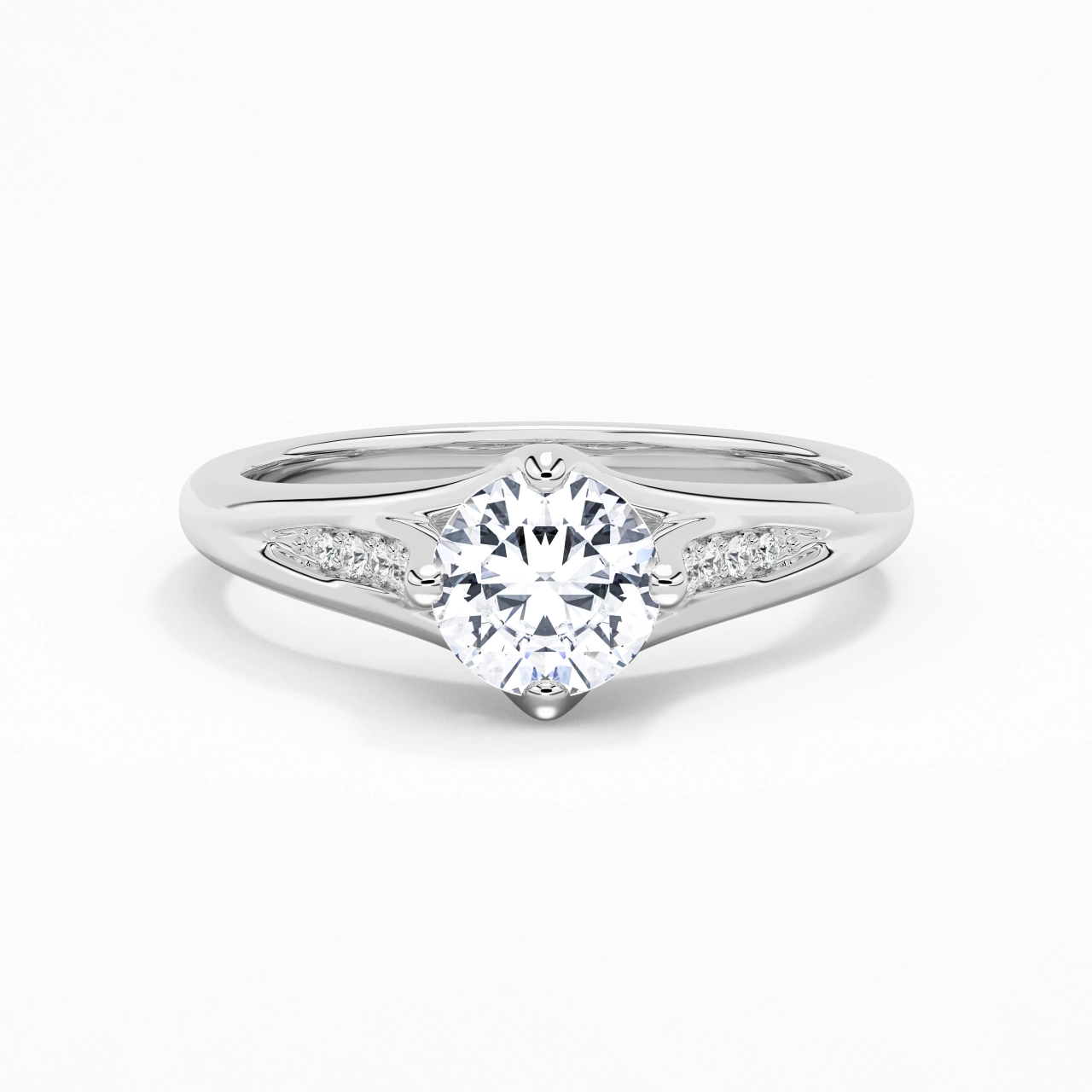 1.00ct Moissanite Bague de fiançailles Platine