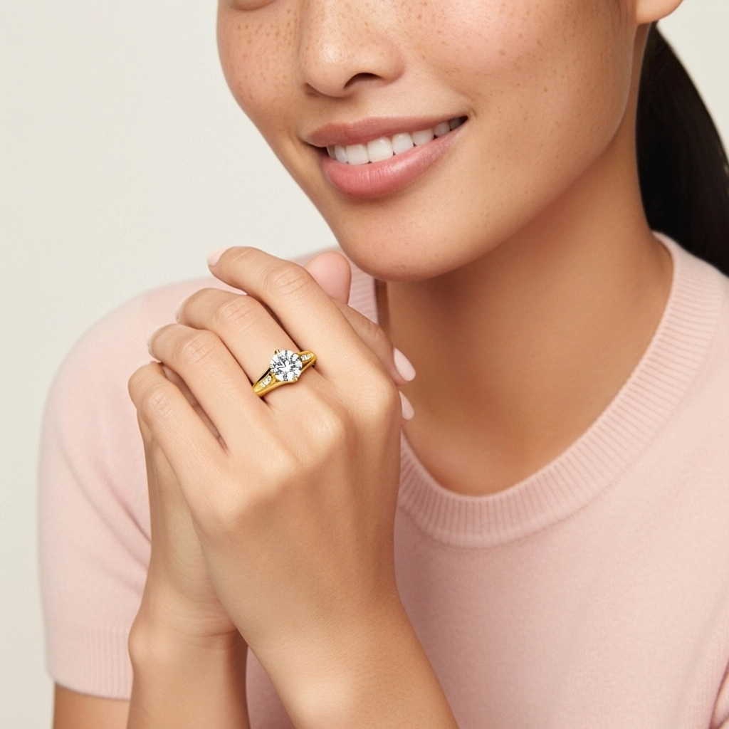 2.00ct Moissanite Engagement Ring 14K Gold