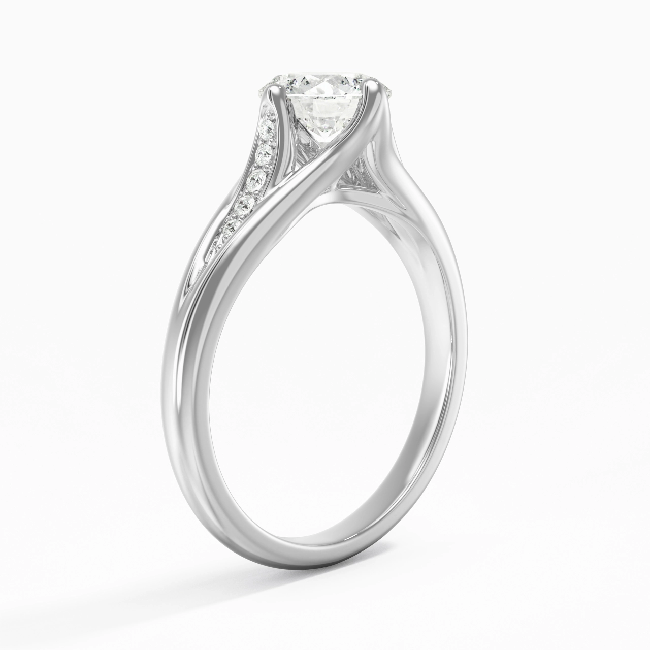 1.00ct Moissanite Bague de fiançailles Platine