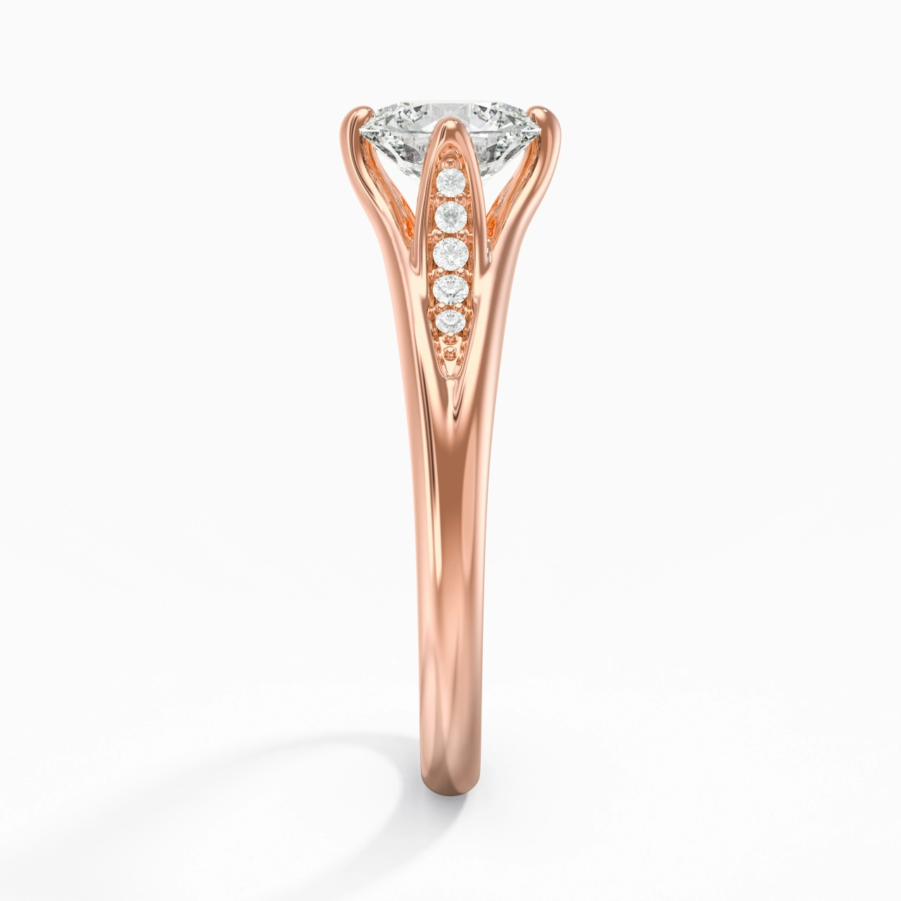 1.00ct Moissanite Engagement Ring 18K Rose Gold