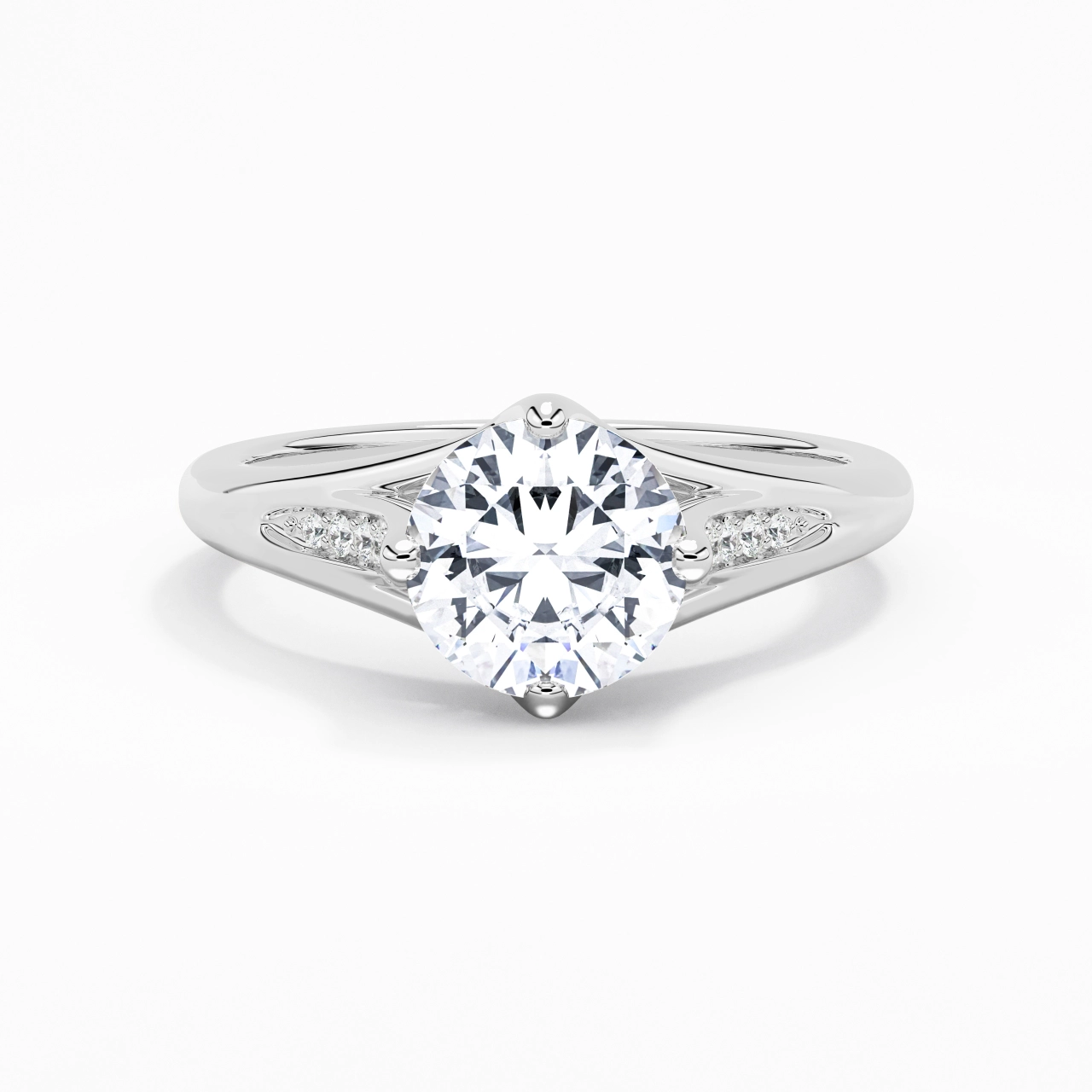 2.00ct Moissanite Bague de fiançailles Or blanc 14 carats