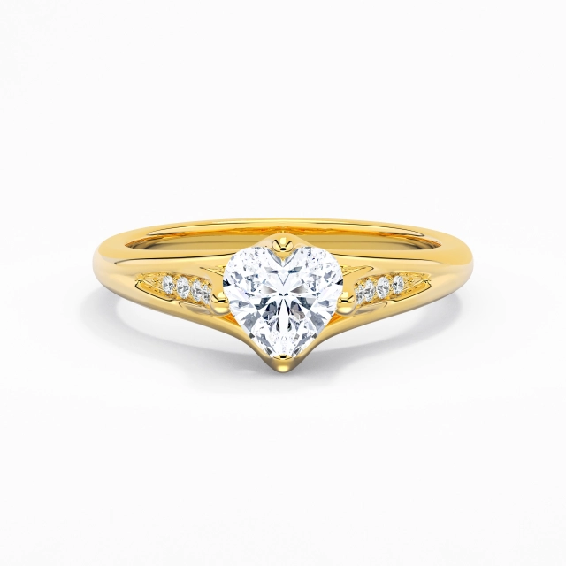 1.00ct Cœur Moissanite Bague de fiançailles Argent sterling 925 Est Ouest Unique Tige Flair VANCARO Logo Image