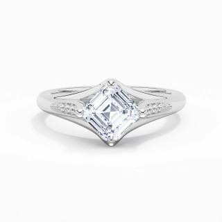 1.50ct Moissanite Engagement Ring 14K White Gold