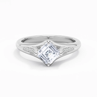 1.00ct Moissanite Bague de fiançailles Or blanc 14 carats