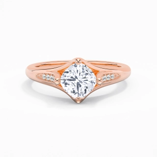 1.50ct Moissanite Engagement Ring 14K Rose Gold