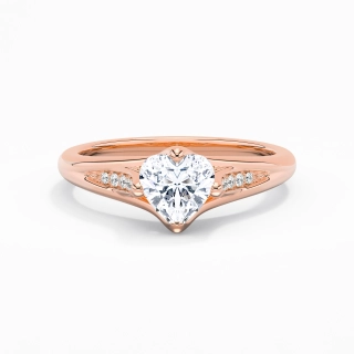 1.00ct Moissanite Engagement Ring 14K Rose Gold