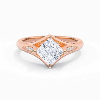 1.50ct Moissanite Engagement Ring 14K Rose Gold