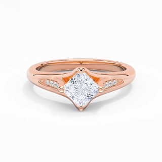 1.00ct Moissanite Engagement Ring 18K Rose Gold