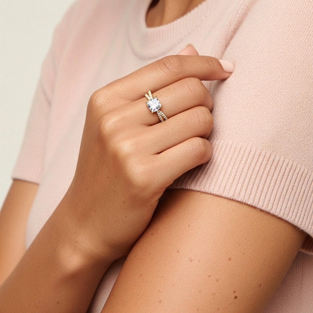 1.50ct Moissanita Anillo de Compromiso Oro 18K