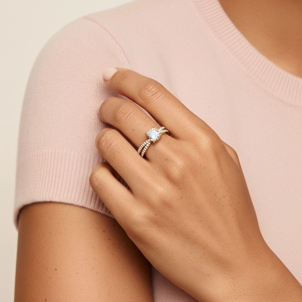 1.50ct Moissanita Anillo de Compromiso Oro 18K