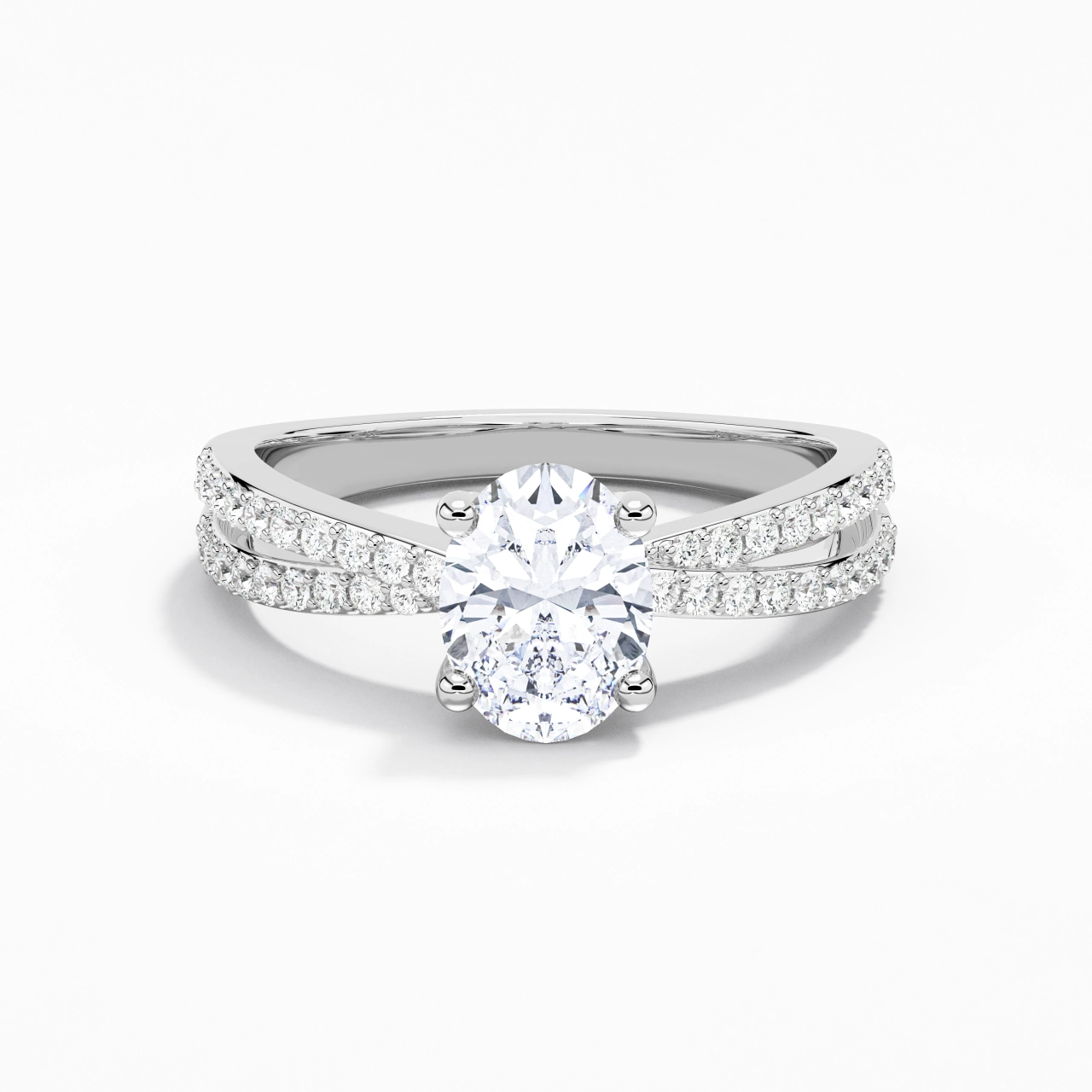 1.50ct Moissanite Engagement Ring 14K White Gold