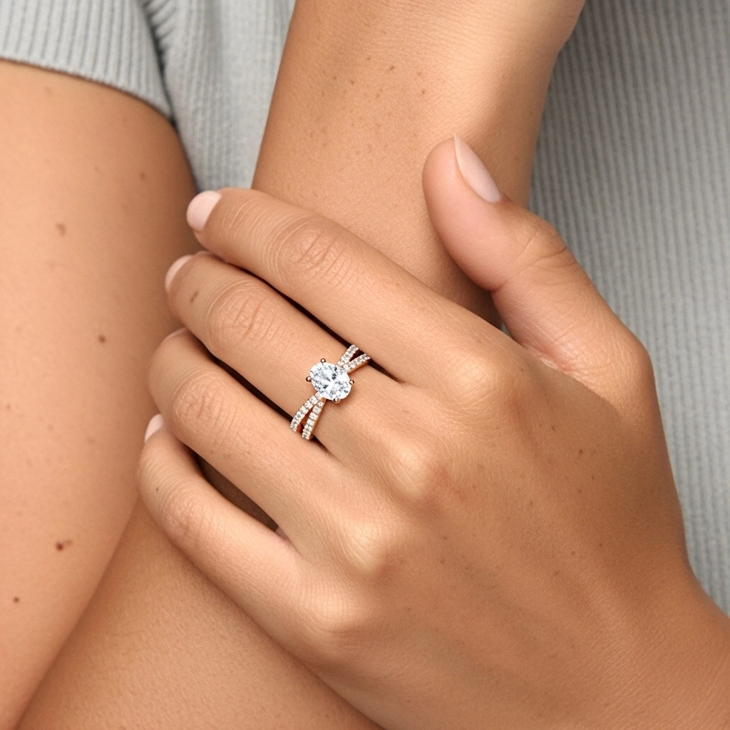 1.50ct Moissanite Bague de fiançailles Or rose 18 carats