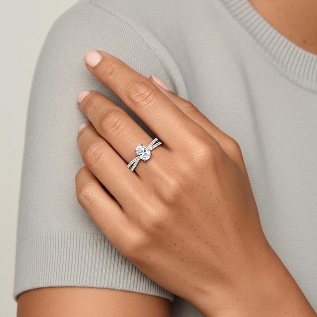 Griffe Bague de fiançailles 1.50ct Moissanite