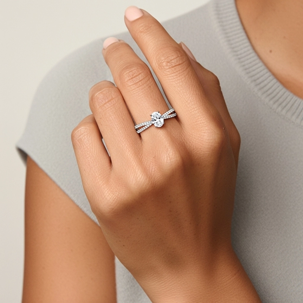 Griffe Bague de fiançailles 1.50ct Moissanite