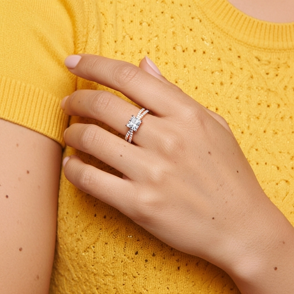 Prong Engagement Ring 1.00ct Moissanite