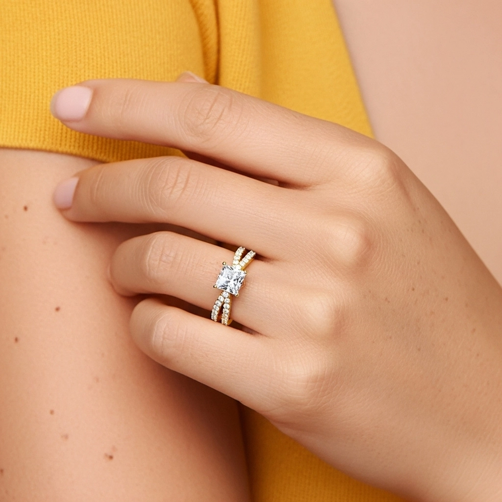 Griffe Bague de fiançailles 1.50ct Moissanite