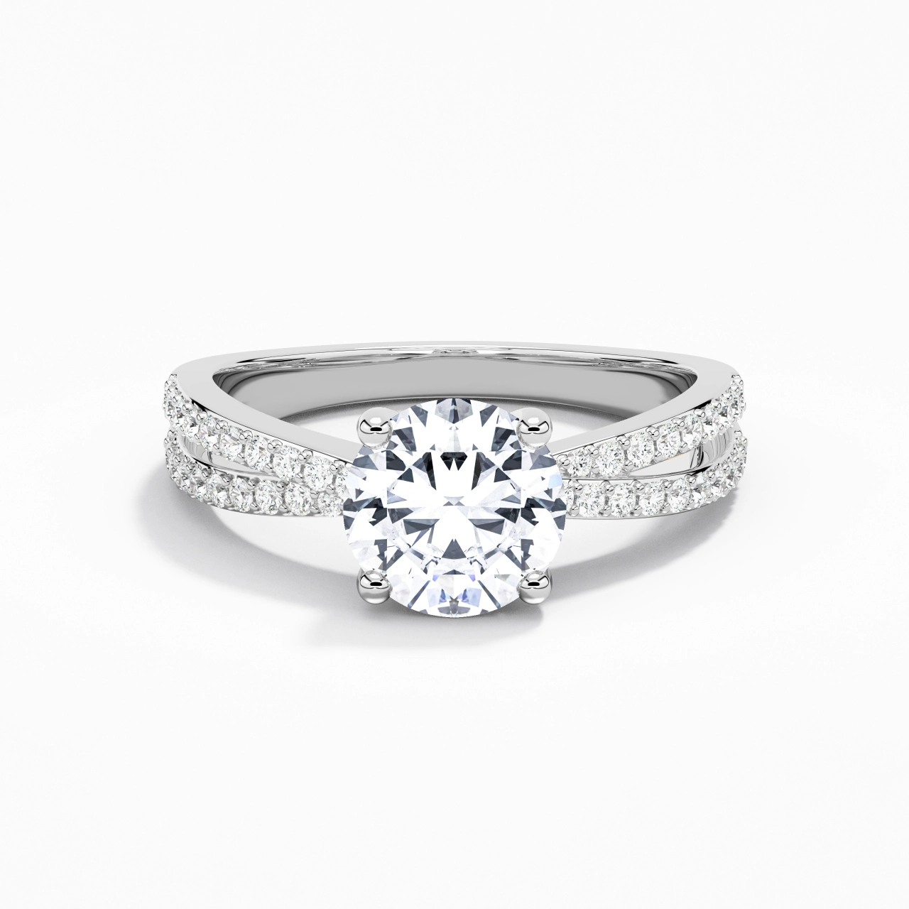 1.50ct Moissanite Engagement Ring 14K White Gold