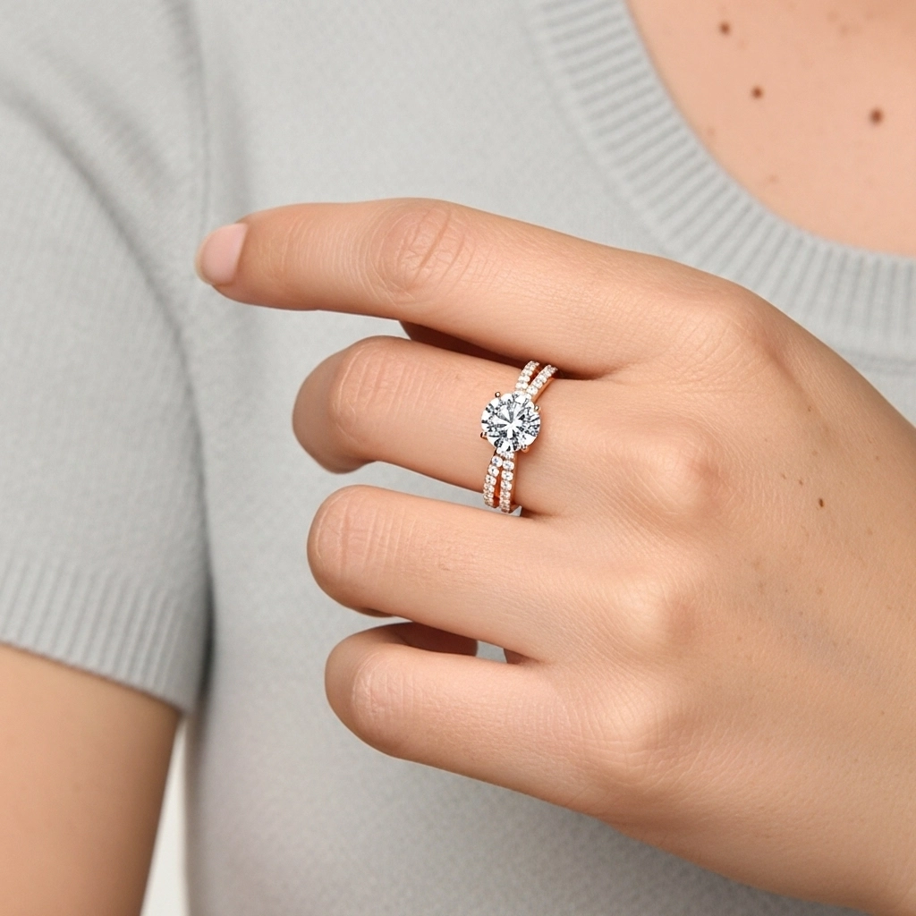 Prong Engagement Ring 1.00ct Moissanite