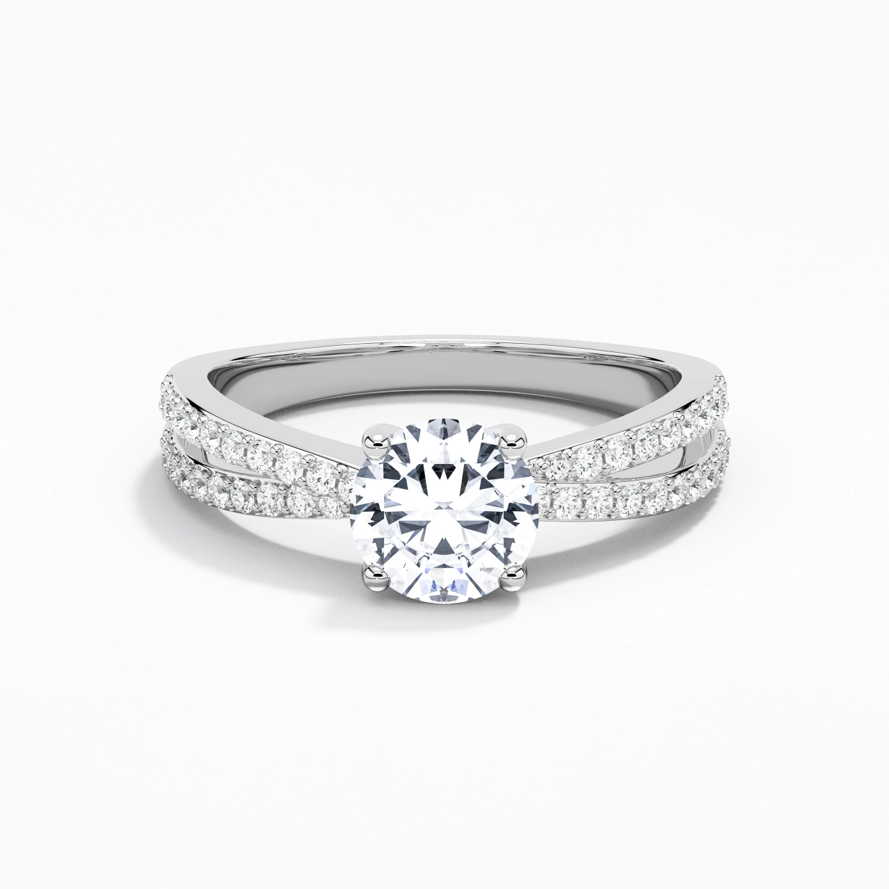 1.00ct Moissanite Engagement Ring Platinum