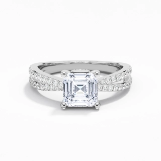 1.50ct Moissanite Engagement Ring 18K White Gold