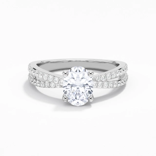 1.50ct Moissanite Engagement Ring 14K White Gold