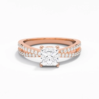 1.00ct Moissanite Engagement Ring 14K Rose Gold