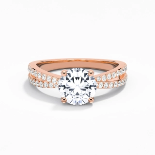 1.50ct Moissanite Engagement Ring 14K Rose Gold