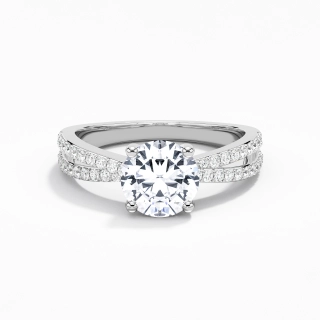 1.50ct Moissanite Engagement Ring 14K White Gold